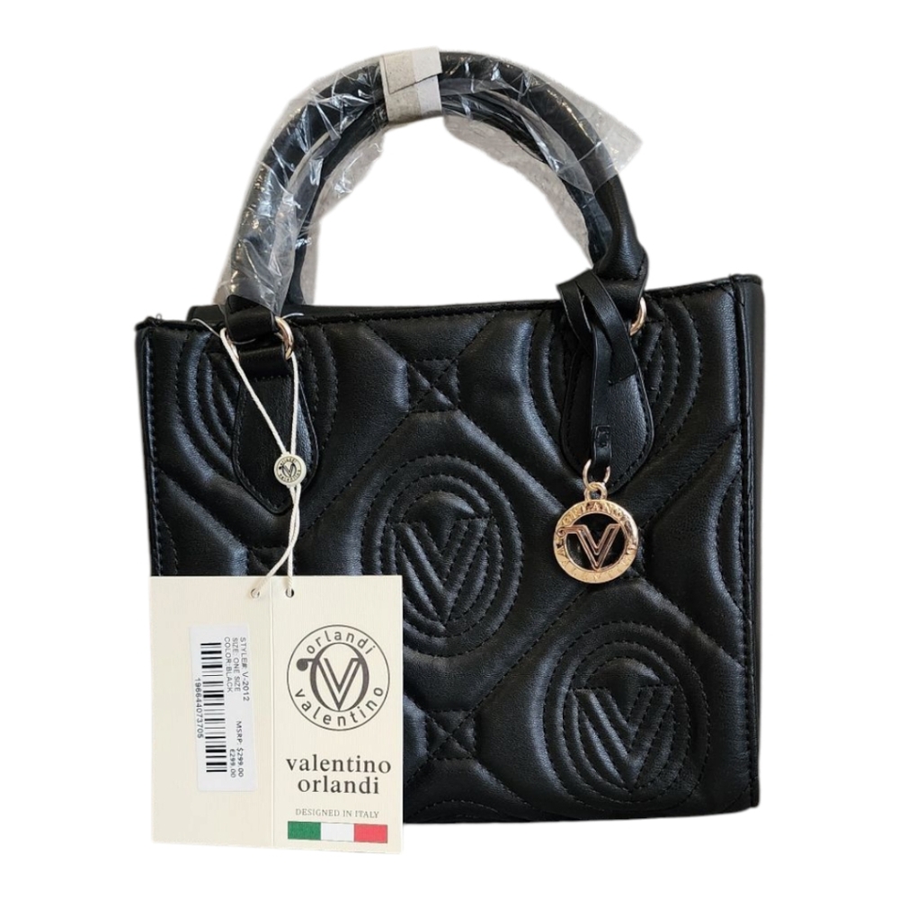 Valentino Orlandi Black Quilted Handbag